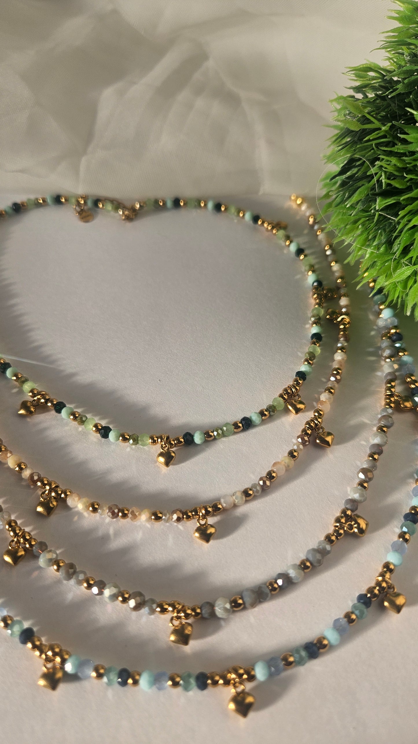 Choker with Crystals & Heart Charm