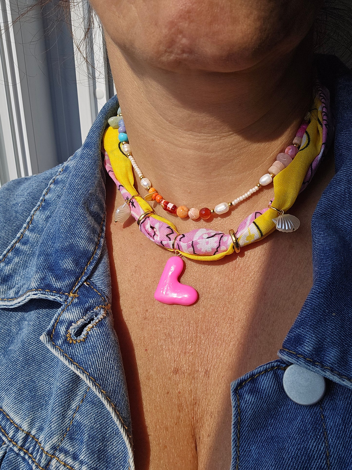 Bandana Heart Necklace