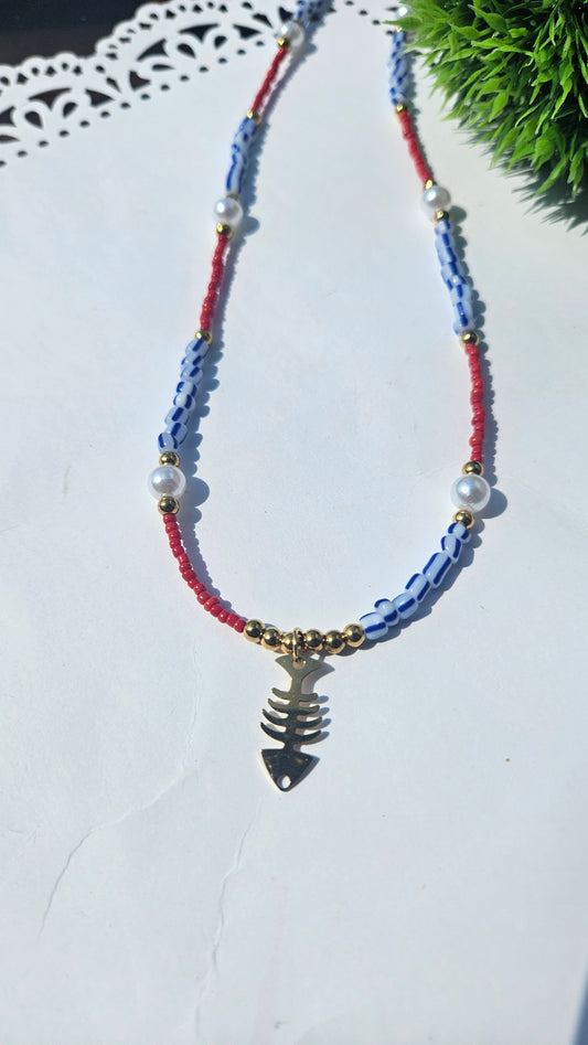 Waves & Coral Necklace