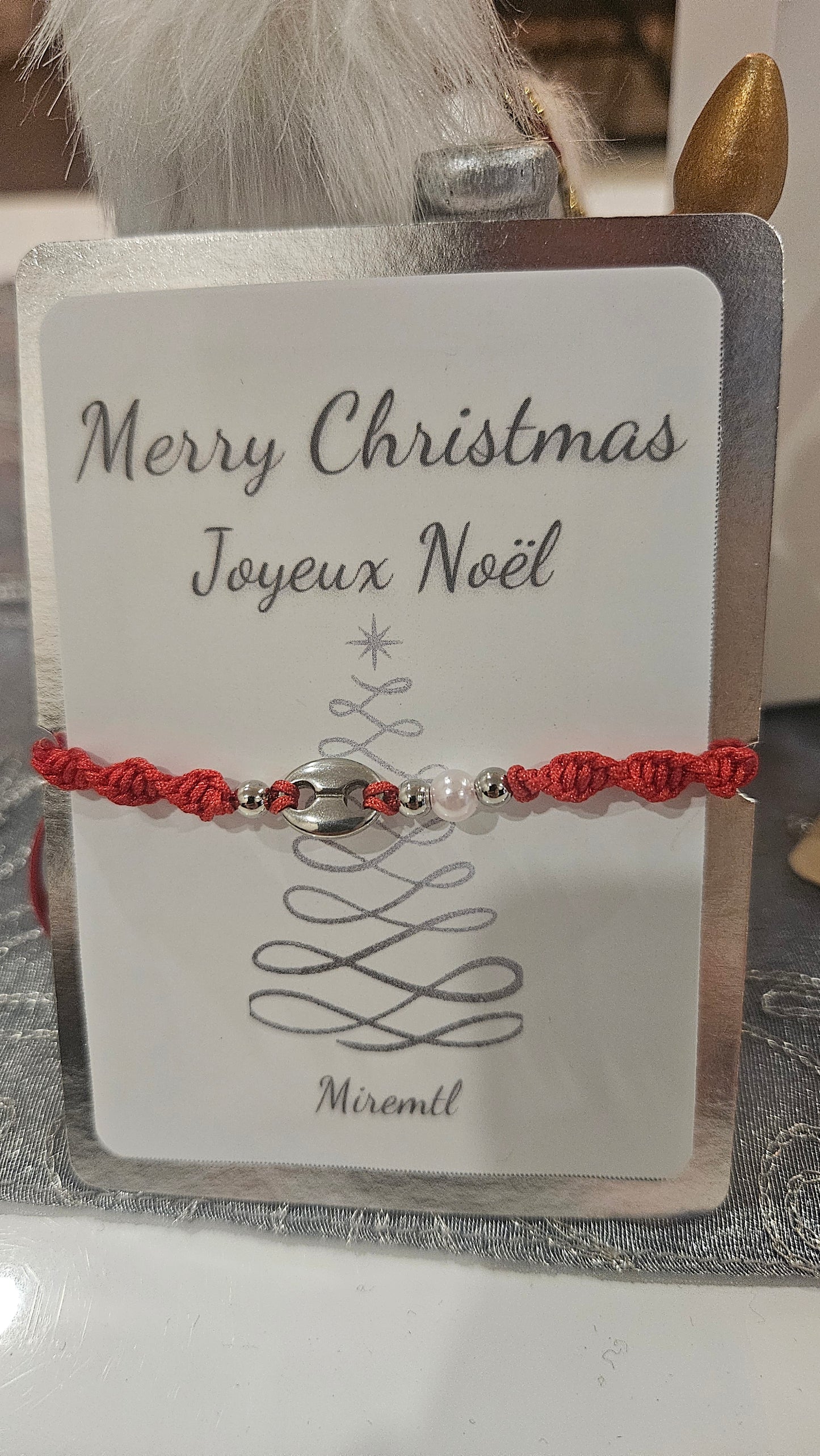 Set of 5 Red Thread Bracelets with Gucci-Style Charm