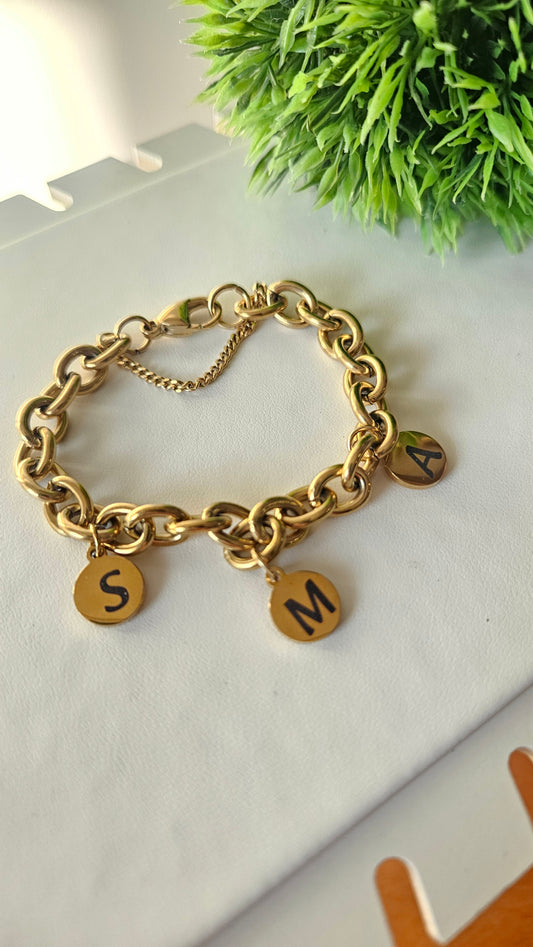 Chunky Initial Bracelet – Signature