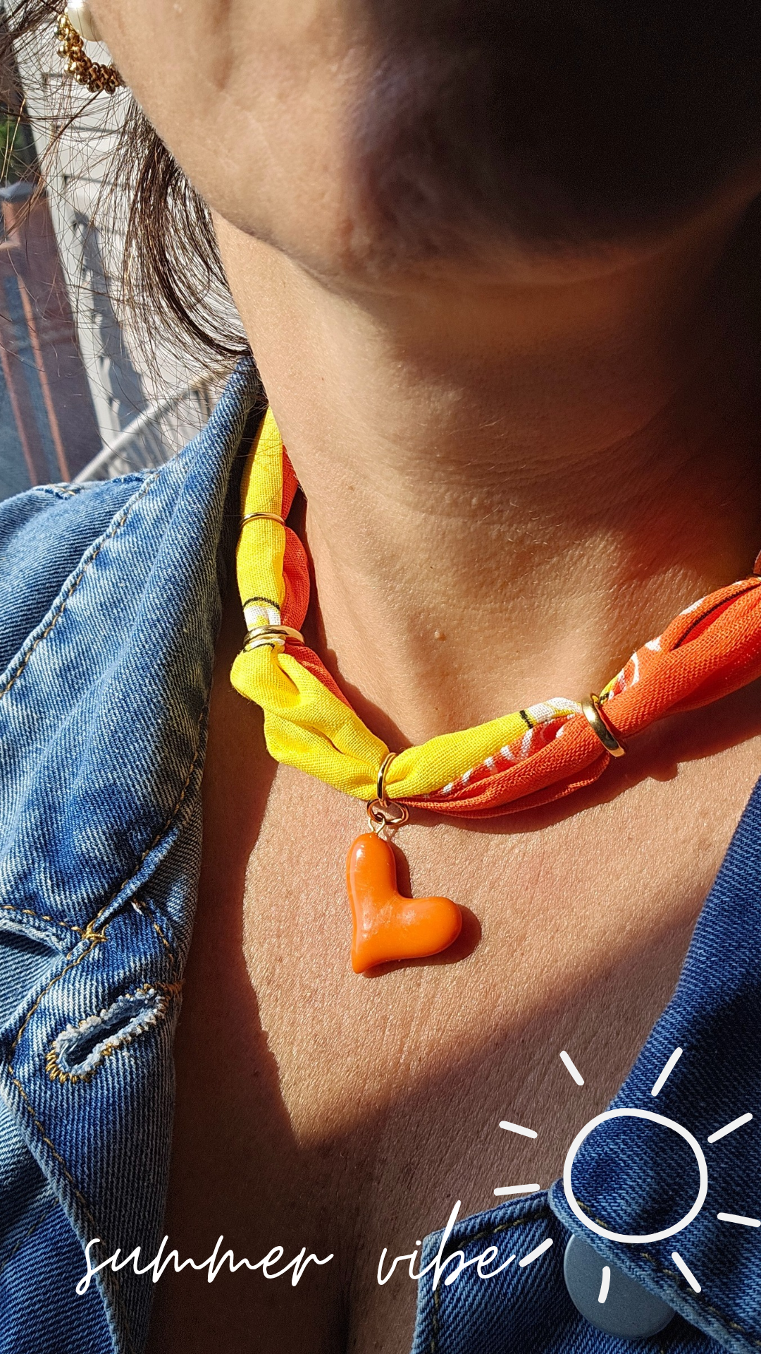 Bandana Heart Necklace